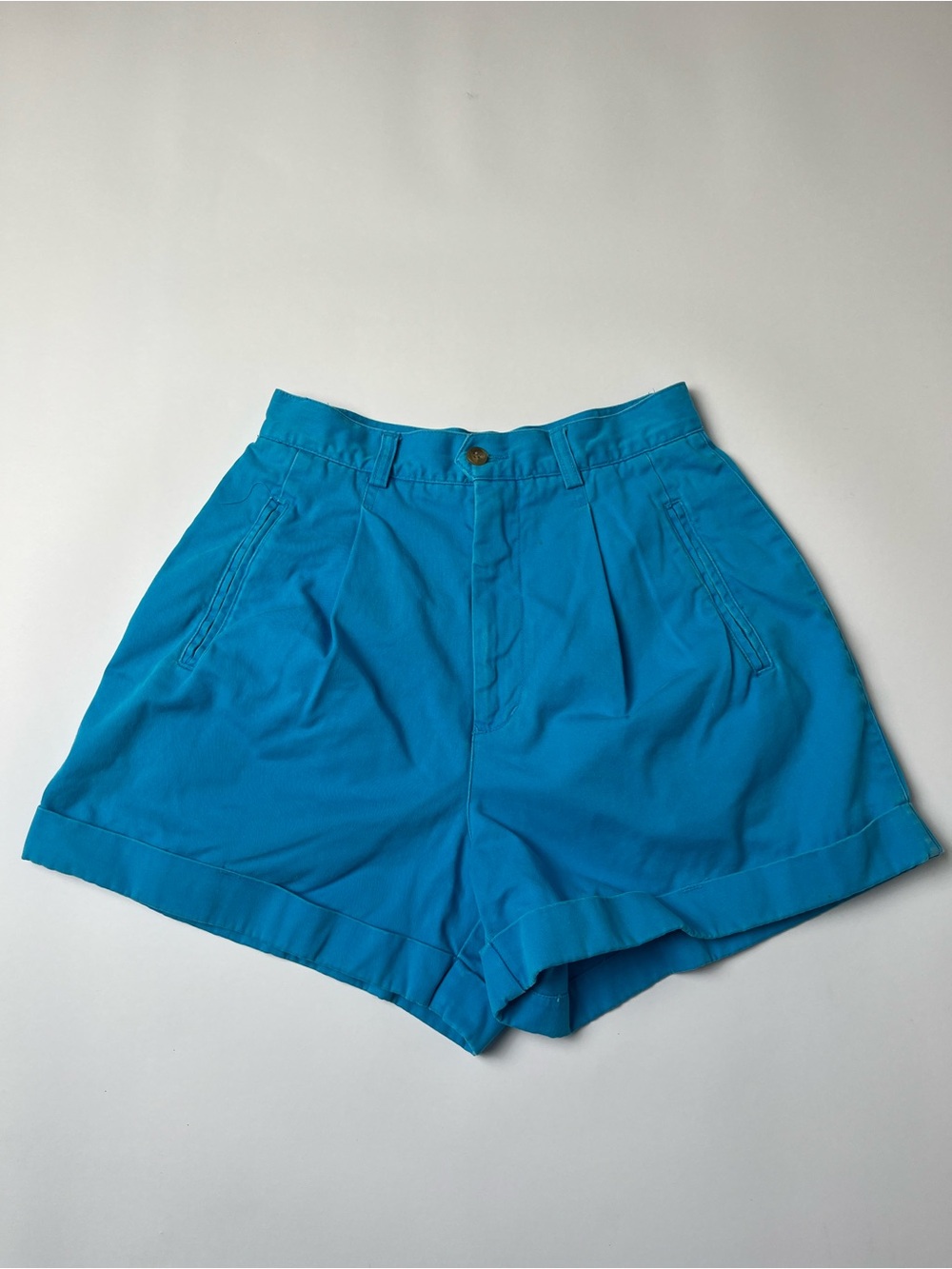 The Limited Turquoise High-Waist Pleated Shorts